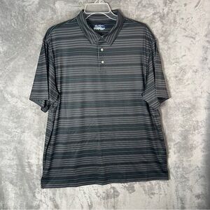 Hogan Men's Polo Shirt - Black and Gray Stripes
